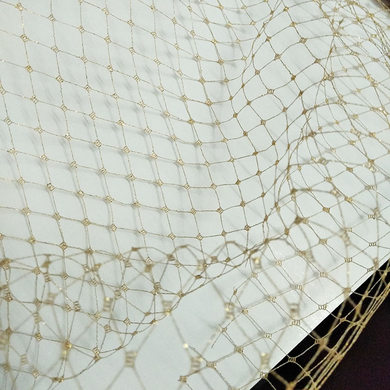 Crystal Mesh Fabric - Diamond Lattice Black Net Fabric Masquerade