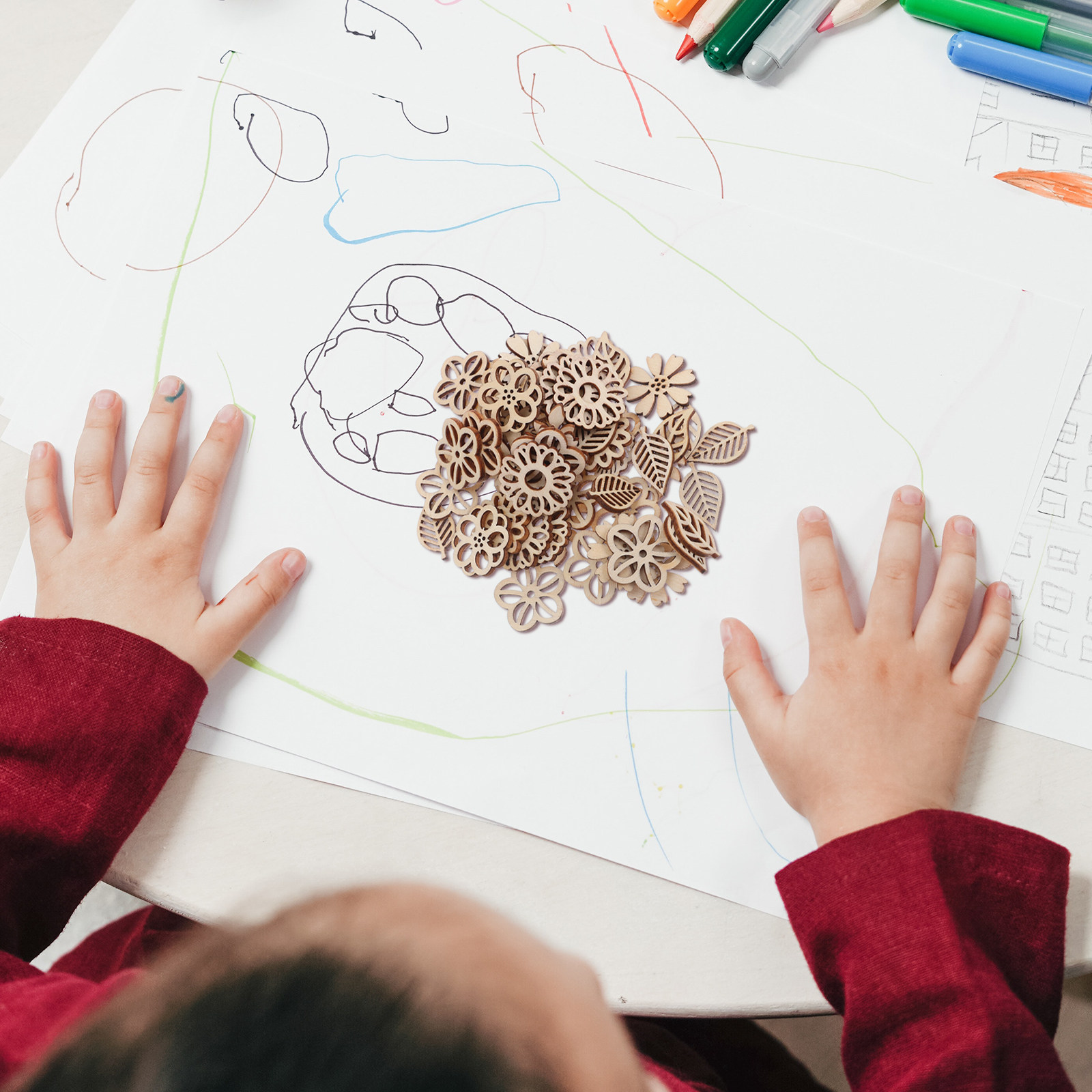 Embellish Craft - 's Wooden Flower Cutouts Leaf Shape