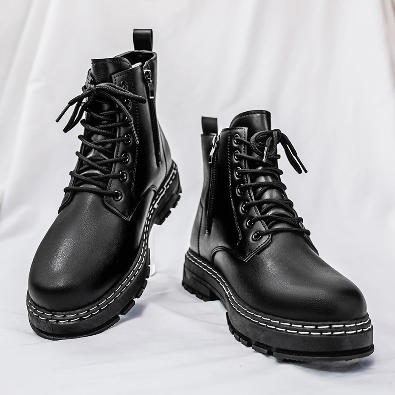 Men's 4-Season Black Patent Le - Guipure Lace Panel ulasan dan harga