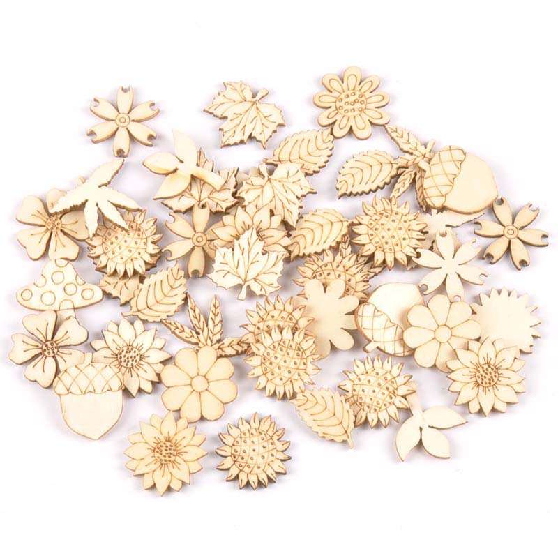 30Pcs 25-30mm Wood DIY Accesso - Embellish Craft ulasan dan harga