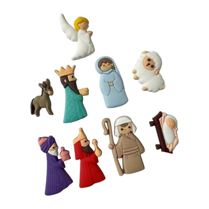652F 9Pieces Nativity Scene Ch - Christmas Craft Embellishment ulasan dan harga