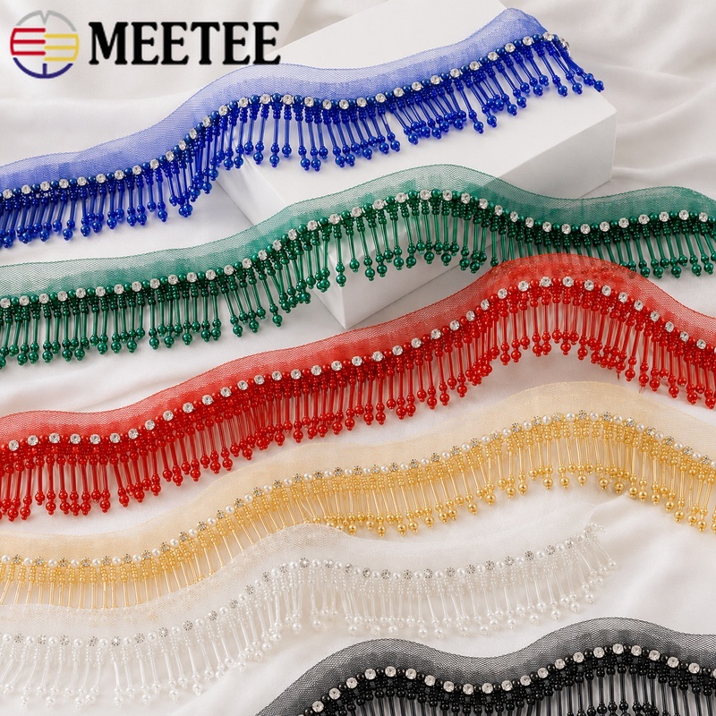1Yard 5cm Beaded Lace Trim Fri - Fringe Ribbon Sewing ulasan dan harga