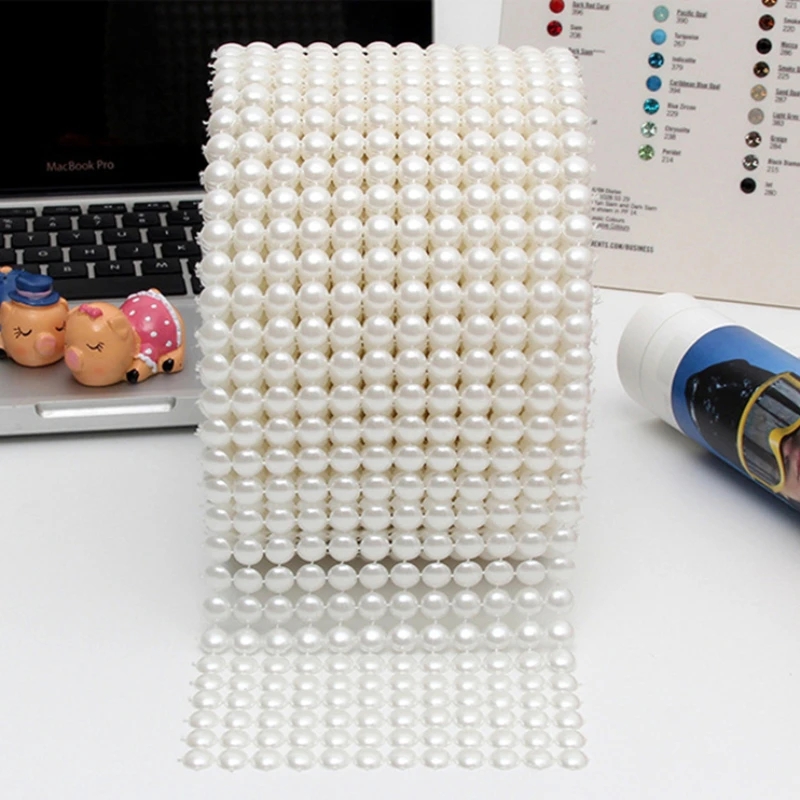 1 Yard 12 Rows 8.6mm Pearl Mes - Hotfix Rhinestone Sheet ulasan dan harga