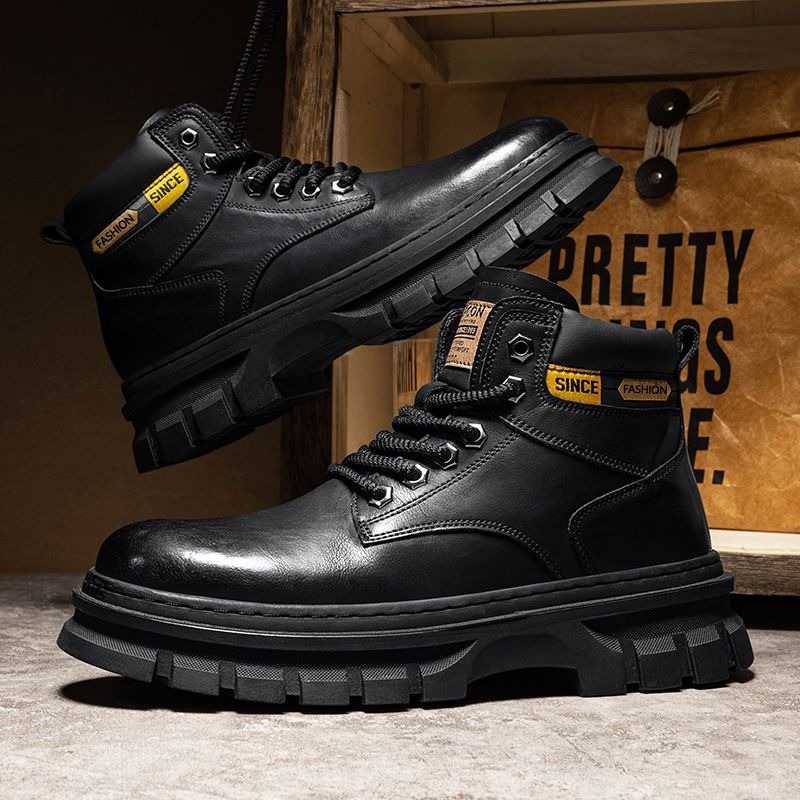 Vintage Men Platform Ankle Boo - Guipure Lace Panel ulasan dan harga
