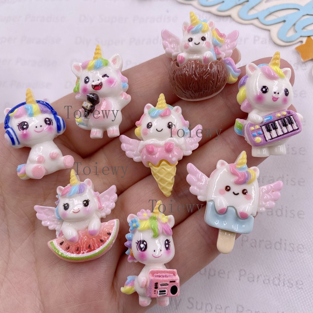 10pcs Resin Colorful Cartoon R - Christmas Craft Embellishment ulasan dan harga