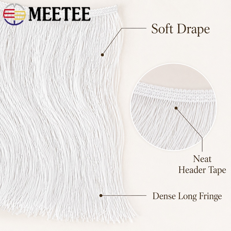 2/5M 50CM Long Fringe Trim Pol - Fringe Ribbon Sewing ulasan dan harga